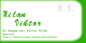milan viktor business card