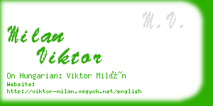 milan viktor business card
